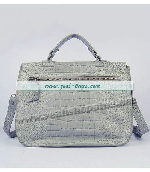 Knockoff Proenza Schouler Suede PS1 Satchel Bag in Grey Croc Veins